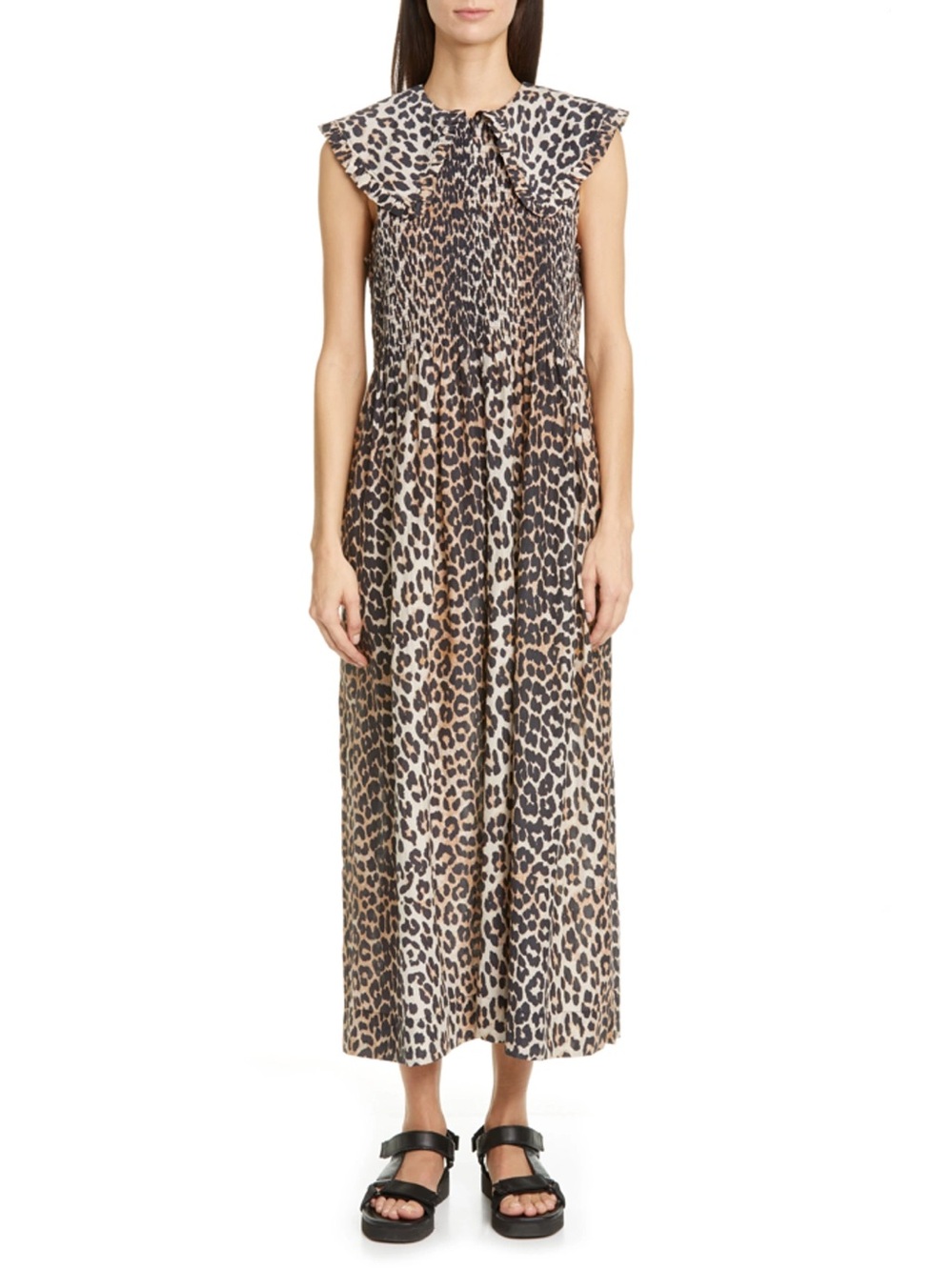 Ganni Leopard Print Maxi Dress size L